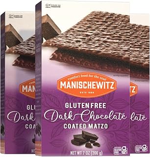 Manischewitz Gluten Free Dark Chocolate Coated Matzo (3 Pack) Fun Matzo, Great for Kids and Adults! Dairy Free Grain Free