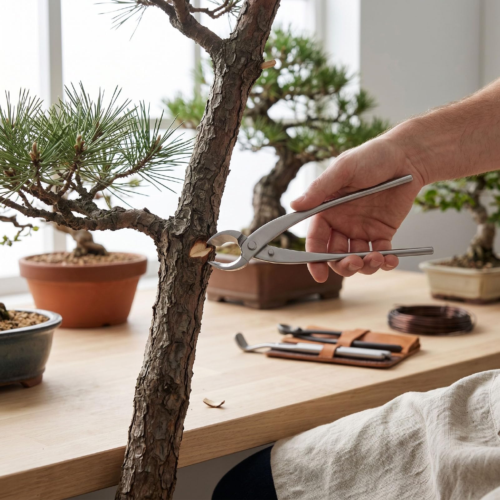 Taglierina Concava per Bonsai, Acciaio Inossidabile, Strumento per Potatura Rami Bonsai, 280 Mm, Impugnatura Ergonomica, Tagli Puliti per Rami per gli Appassionati di Giardinaggio