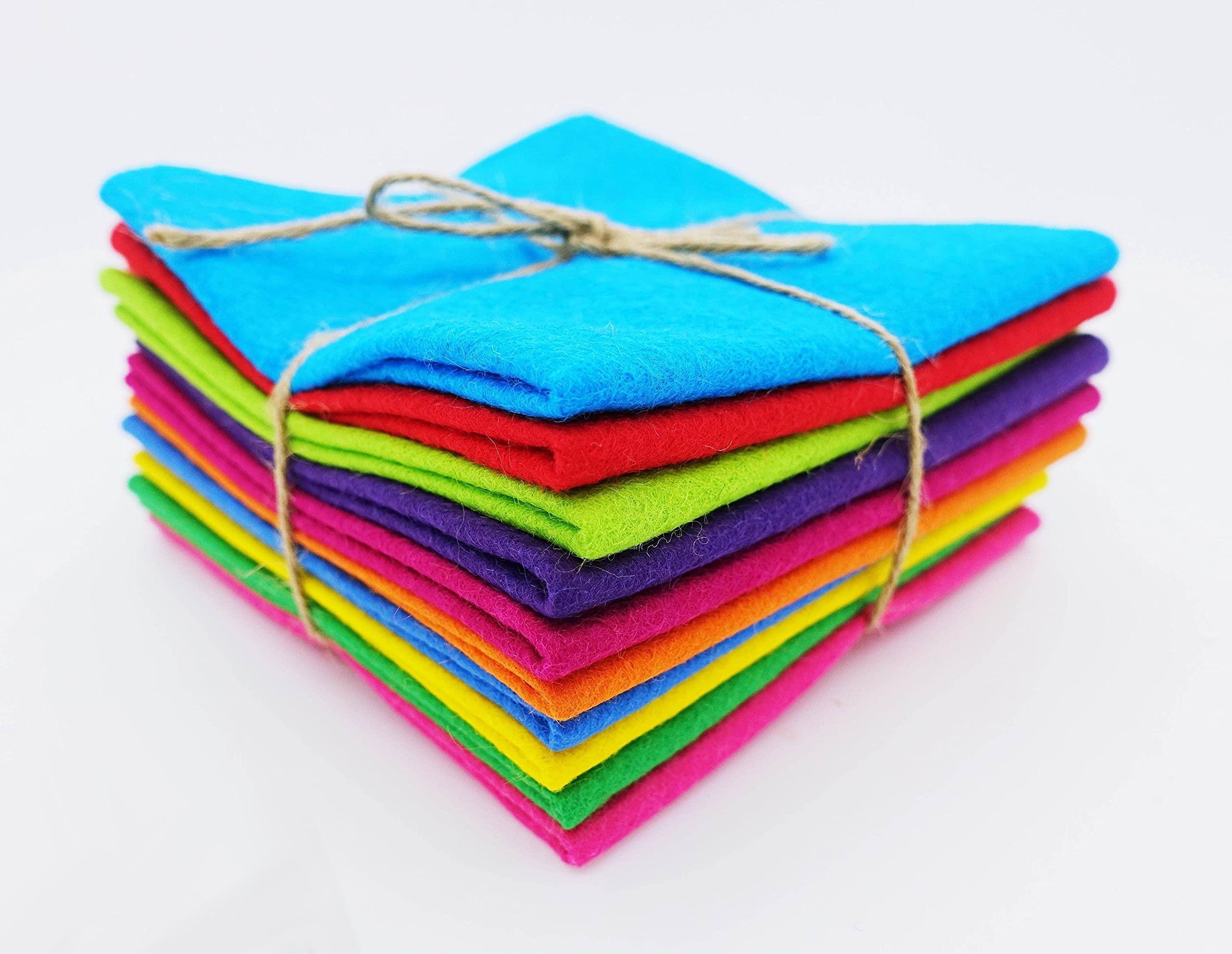 Jomil Wool Blend Craft Felt Square Rainbow 9" / 22cm EN17 Standard 10 Pack (Kids, Non-Foldable) โ image 1