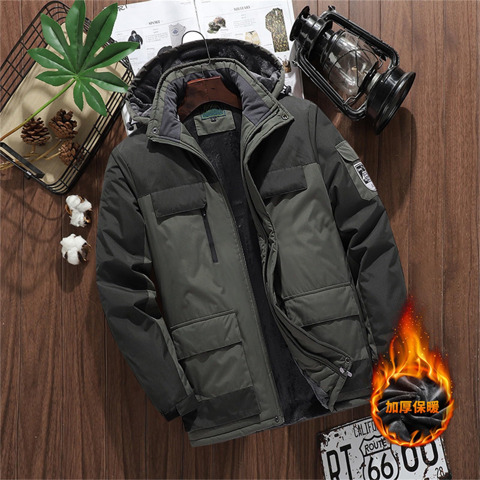 Generisch 2026 Veste de pluie pour homme Grande taille Manteau d'hiver Veste de ski Veste chaude en laine Combinaison de randonnée 5XL 9XL