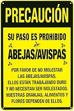 Caution No Trespassing Honey Bees Do Not Disturb Tin Sign - 8"x12" Vintage Metal Warning Sign, Bee Protection Decor for Home Farm Bar Coffee Shop Club Garden Apiary