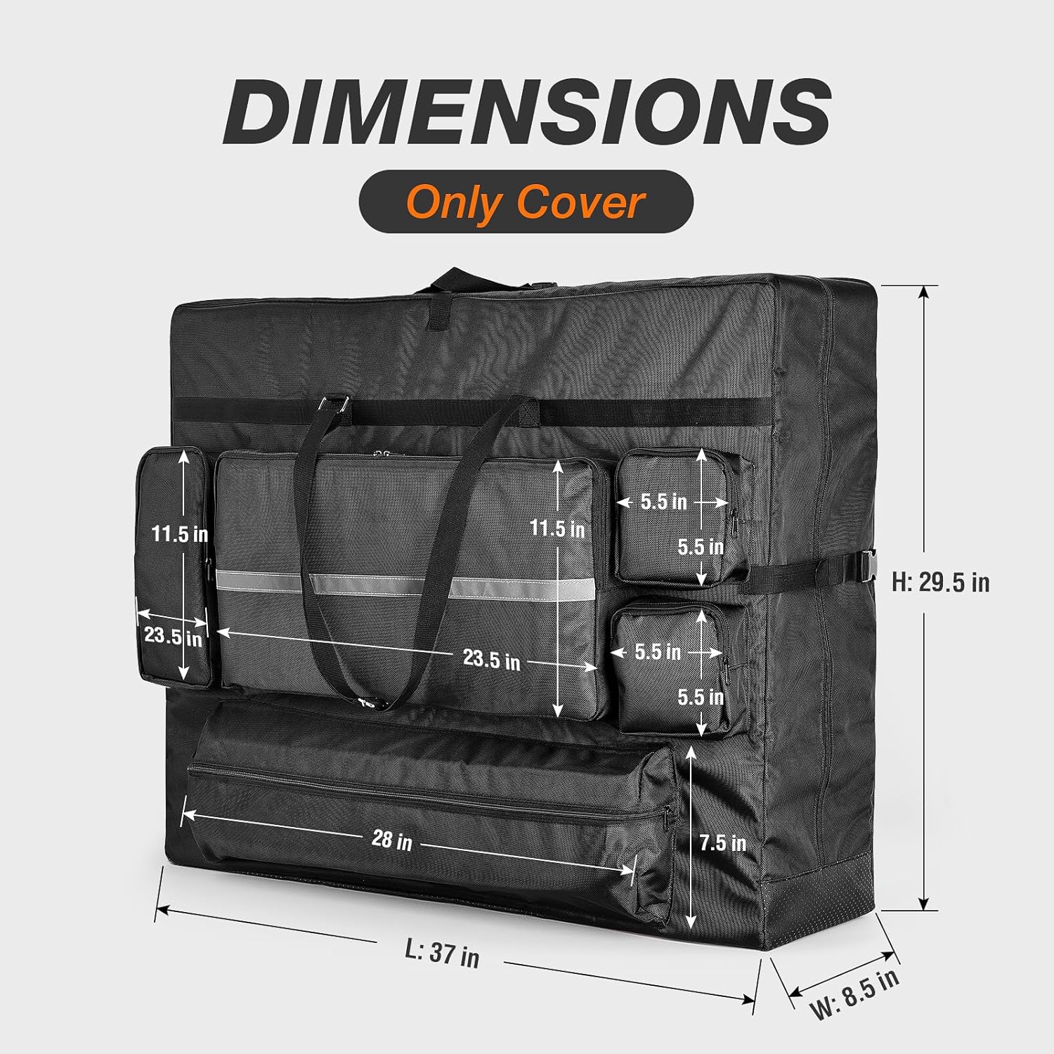 Massage Table Carrying Case,840D Portable Massage Bed Bag for Professional Therapists,Fits Wide 30” Tables,Travel Use(38"x9.5"x30.5"in,Black)