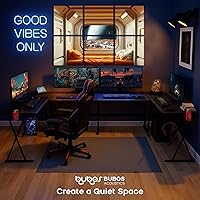 Vista 127 de BUBOS - Paquete de 8 paneles acústicos artísticos y autoadhesivos de insonorización, 48 x 32 pulgadas, acondicionamiento acústico y decorativos