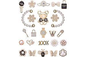 Chic Bling Shoe Charms, Gold and Sliver Designer Jewels