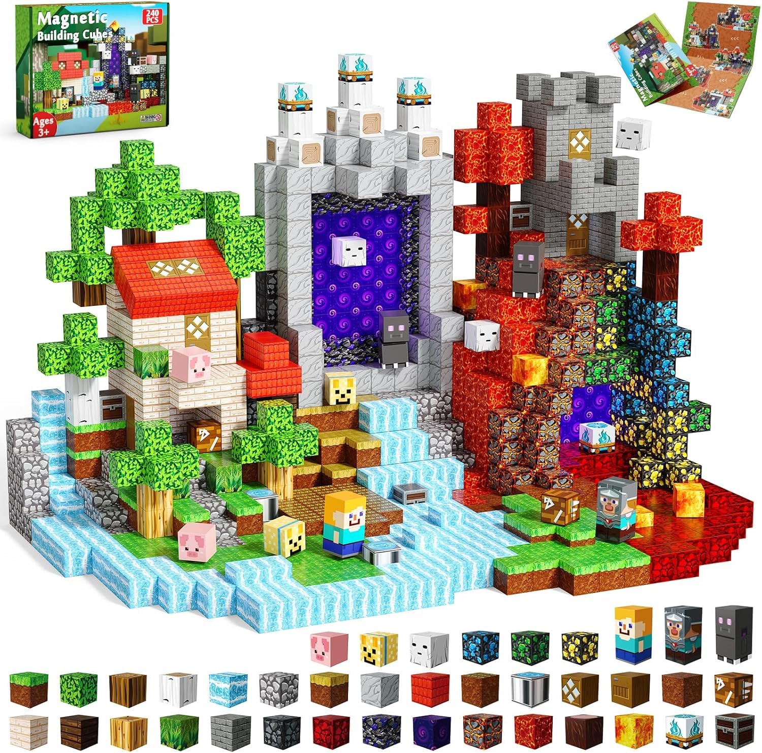 GraceDuck 60 Mattoncini Magnetici Da Costruzione - Giochi Educativi Per Bambini