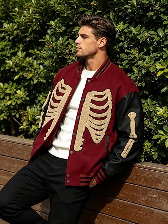 Men's Varsity Jacket Skeleton Lightweight