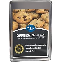FSE Sheet Pan, Commercial Grade, 20-Gauge Aluminum, Bun Pan, 18" L x 13" W x 1-1/8" H Half Size