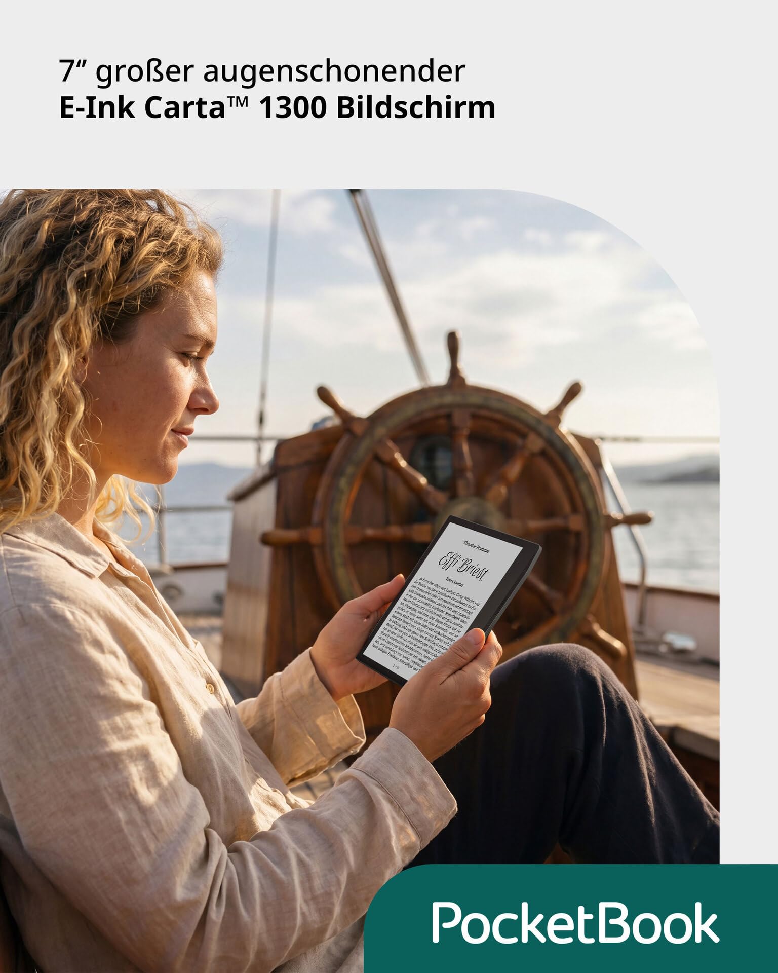Pocketbook Era Lite - Lettore e-reader, display da 7" E‑Ink Carta 1300, 16 GB, IPX4, Bluetooth, SMARTlight, verde pietra, versione DE/AT/CH