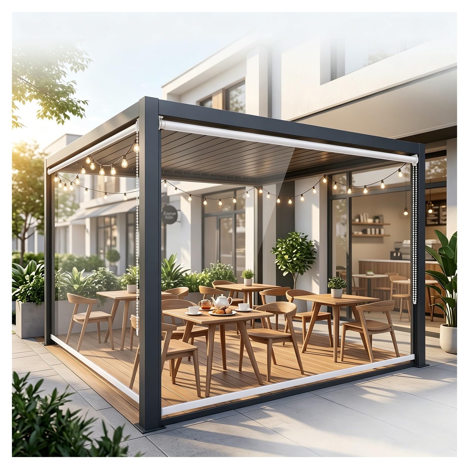 Clear waterproof roll up blinds，vinyl roller shades，Heavy Duty Plastic Roller Shutter，porch blinds outdoor roll up weatherproof，Transparent Partition Curtain(W100*H160cm/W39.37*H62.9in)