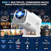 Nonete 1080P FHD Mini Projektor WiFi 6 Bluetooth 5.2 Android TV HDMI USB 5