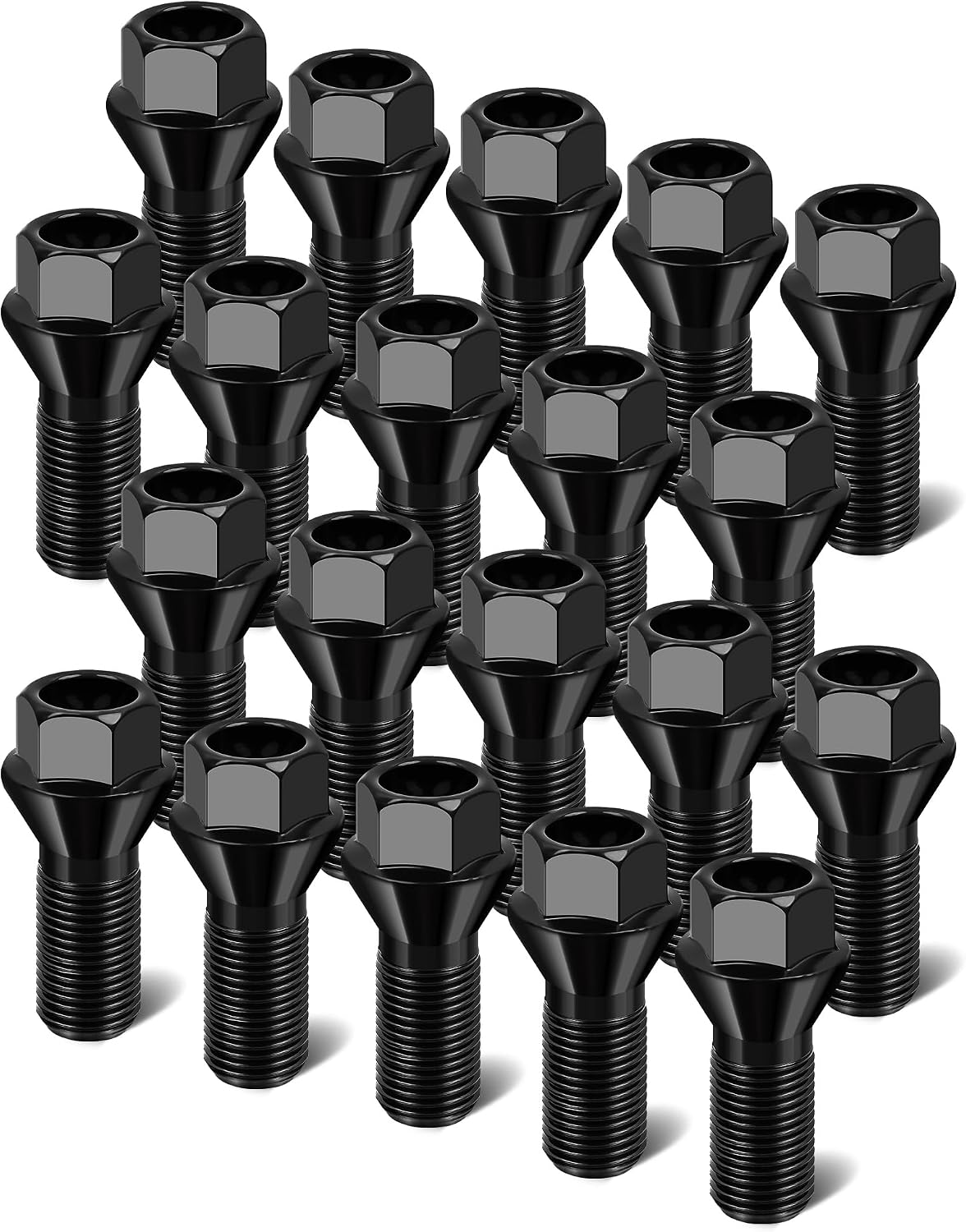 WayJun 20Pcs M12 X 1.5 Wheel Lug Nuts Compatible with BMW 3 Series E90 E46 E36 325i,5 Series E39 E60 Replacement for 36136781150 Lug Bolts