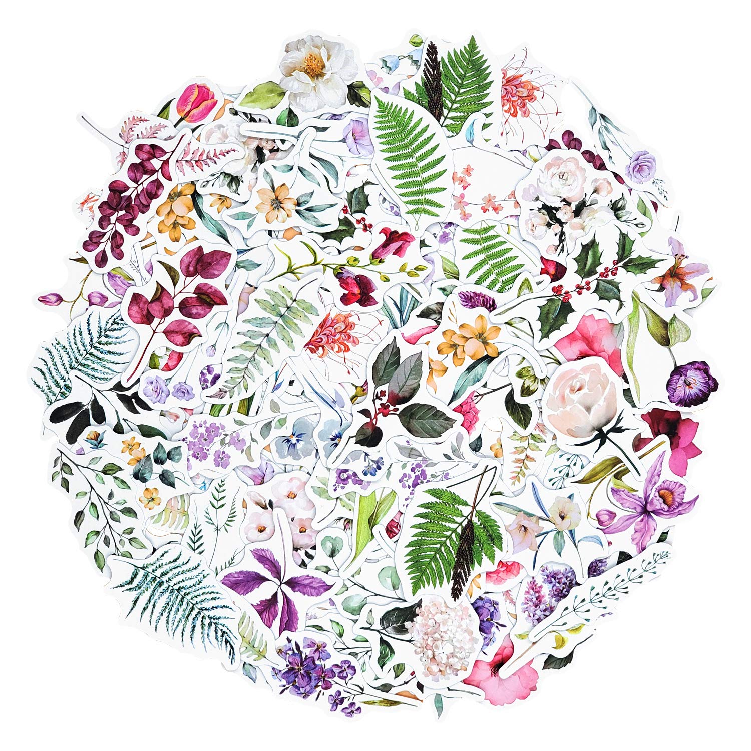 Amazon | ヨクマク(JorkMack)120枚コート紙ステッカーセット、植物、花