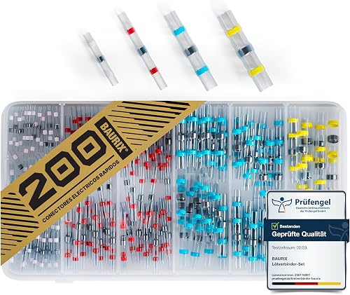 BAURIX® Conectores Soldar Termorretráctiles 200 Piezas – IP67
