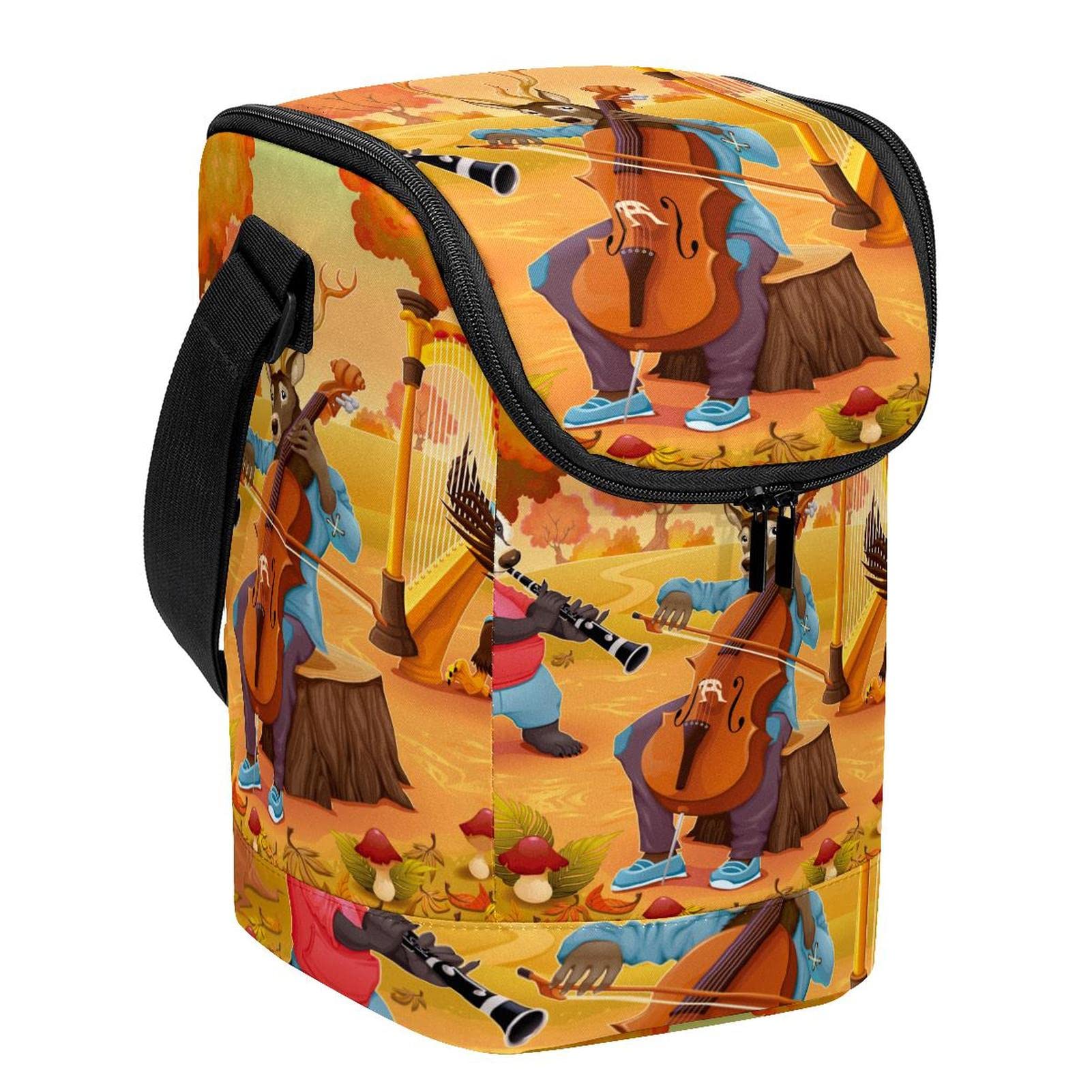 Lonchera térmica con animales de otoño bolsa portacomidas con cremallera estanca