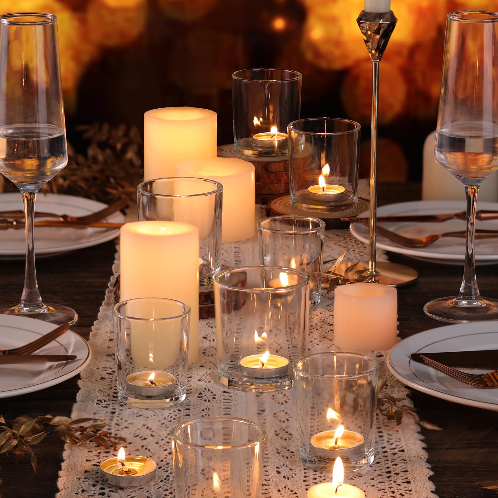Clear Votive Candle Holders - 24 Pack for Weddings -3