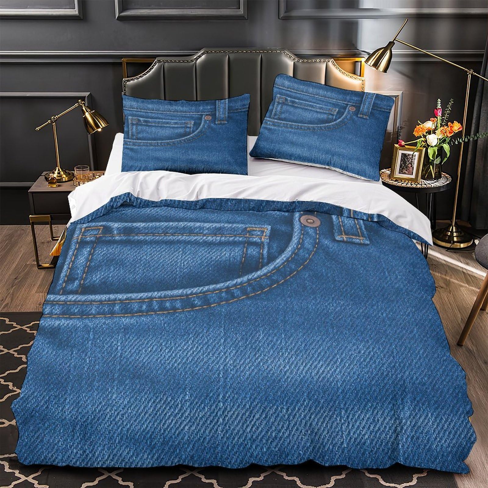 Housse de couette hypoallergique cerf parure de lit douce anti acariens super king