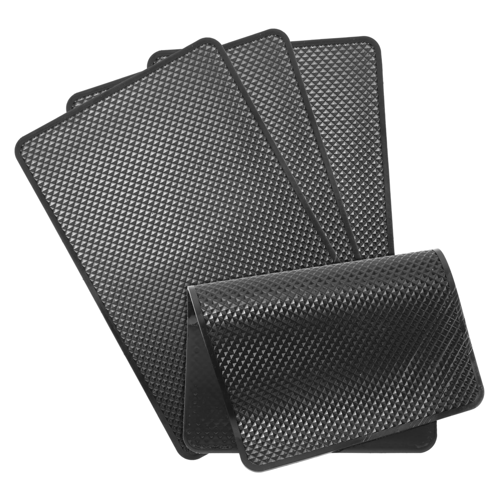 BRIGHTFUFU Car Dash Mat Set 4 Pieces Non-Slip Silicone Pad Auto Accessories Cold Proof Easy to Use