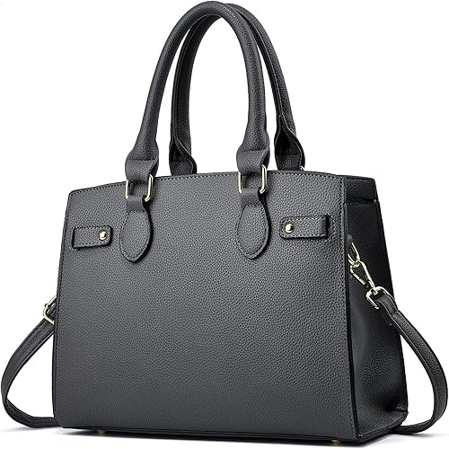 Miniatura 9 de Carteras y bolsos para mujer, bolso de mano de moda con asa superior Verde oscuro,Negro -,Negro marrón,Marrón,Gris,Cuadrícula Negro Gris,Azul