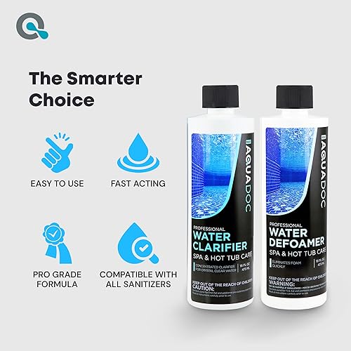 Miniatura 7 de AquaDoc Spa Clarifier & Spa Antiespumante Kit químico para bañera de hidromasaje – Incluye clarificador de agua de 16 onzas y antiespuma de 16 oz