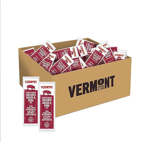 Vermont Smoke & Cure Palillos de carne  Palillos de cerdo  Snack-Sin gluten  Tocino ahumado sin curar  Palo de 0.5 oz  96 unidades
