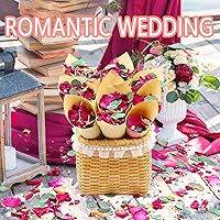 Vista 7 de Mezcla de pétalos de rosas secas y hojas de eucalipto de 2 cuartos de galón, más de 20 tazas de confeti biodegradable natural, que contiene