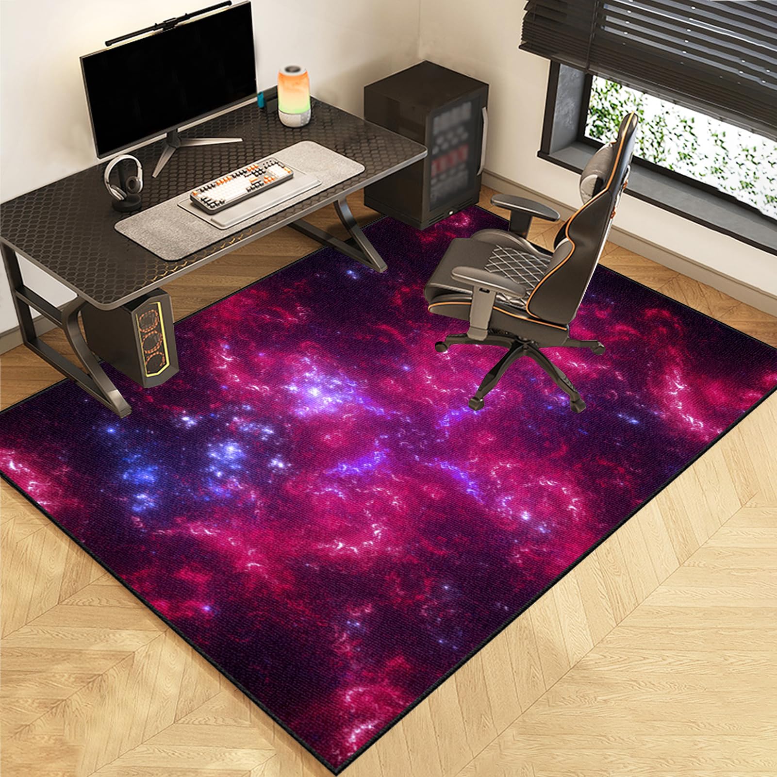 Tappeto Gaming Pavimento, Tappeto Salvapavimento Antiscivolo, Ufficio Protettore del Pavimento per casa e ufficio, Tappeto per Sedia con Ruote, Tappetino di Protezione per Pavimento 90 x 140 cm