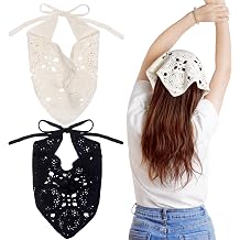 hoyuwak 2Pcs Crochet Bandanas Headbands Hair Accessories for Women Girls Knitted Floral Hair Styling and Decor White, Black