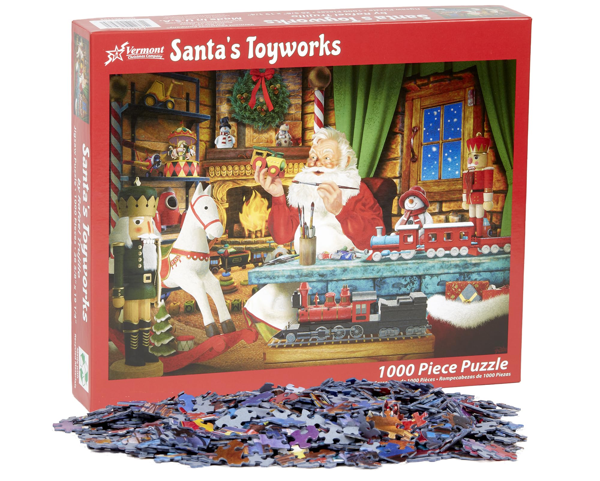 Vermont Christmas Company Toyworks di Babbo Natale Jigsaw Puzzle 1000 Pezzi