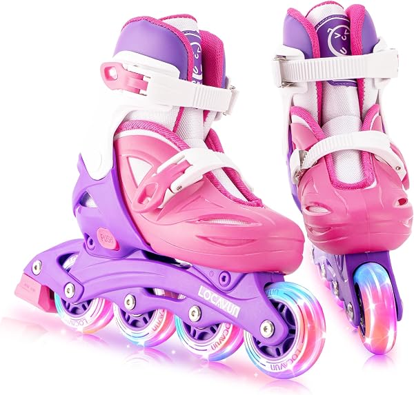 Inline Skates,4 Tailles réglables avec Roues en PU 82A, Patins en Ligne pour Enfants pour Une Utilisation intérieure et extérieure - 1