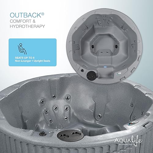 Miniatura 2 de AquaLife Outback™ - Bañera de hidromasaje sin tumbona para 5-6 personas con iluminación LED y cubierta aislada Gris (Gray