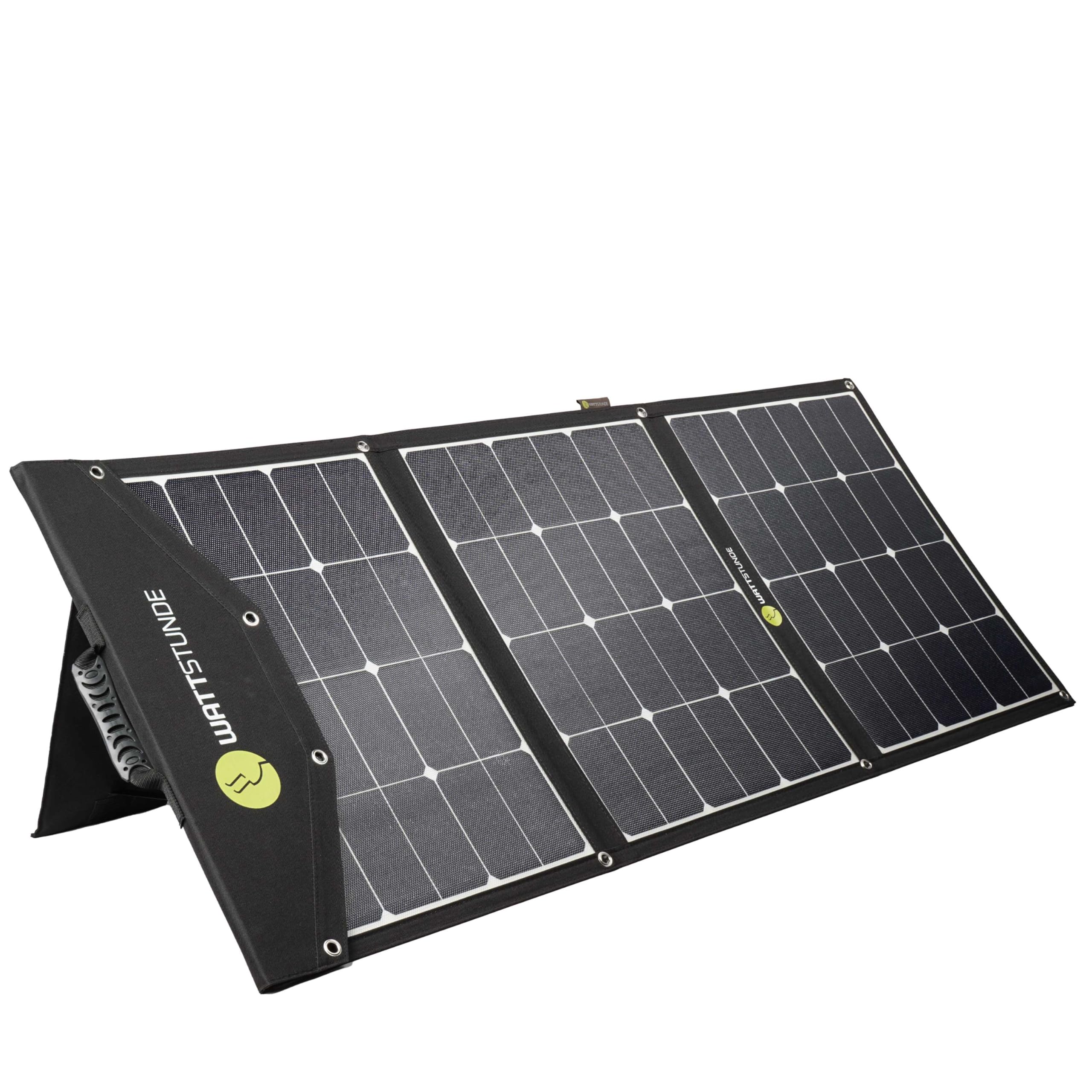WATTSTUNDE 140Wp SunFolder Solartasche, Victron 75/15 MPPT Laderegler, Batteriekabel, Solar-Komplettset, faltbares Solarmodul 140 Watt, 0% Mwst