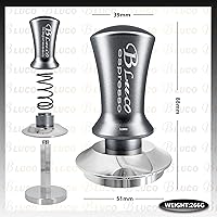 Vista 3 de BLUCO Espresso Tamper 51mm - Calibrated Coffee Tamper With Spring Loaded - Essential Espresso Accessories For Baristas - Stainless Steel Flat Base