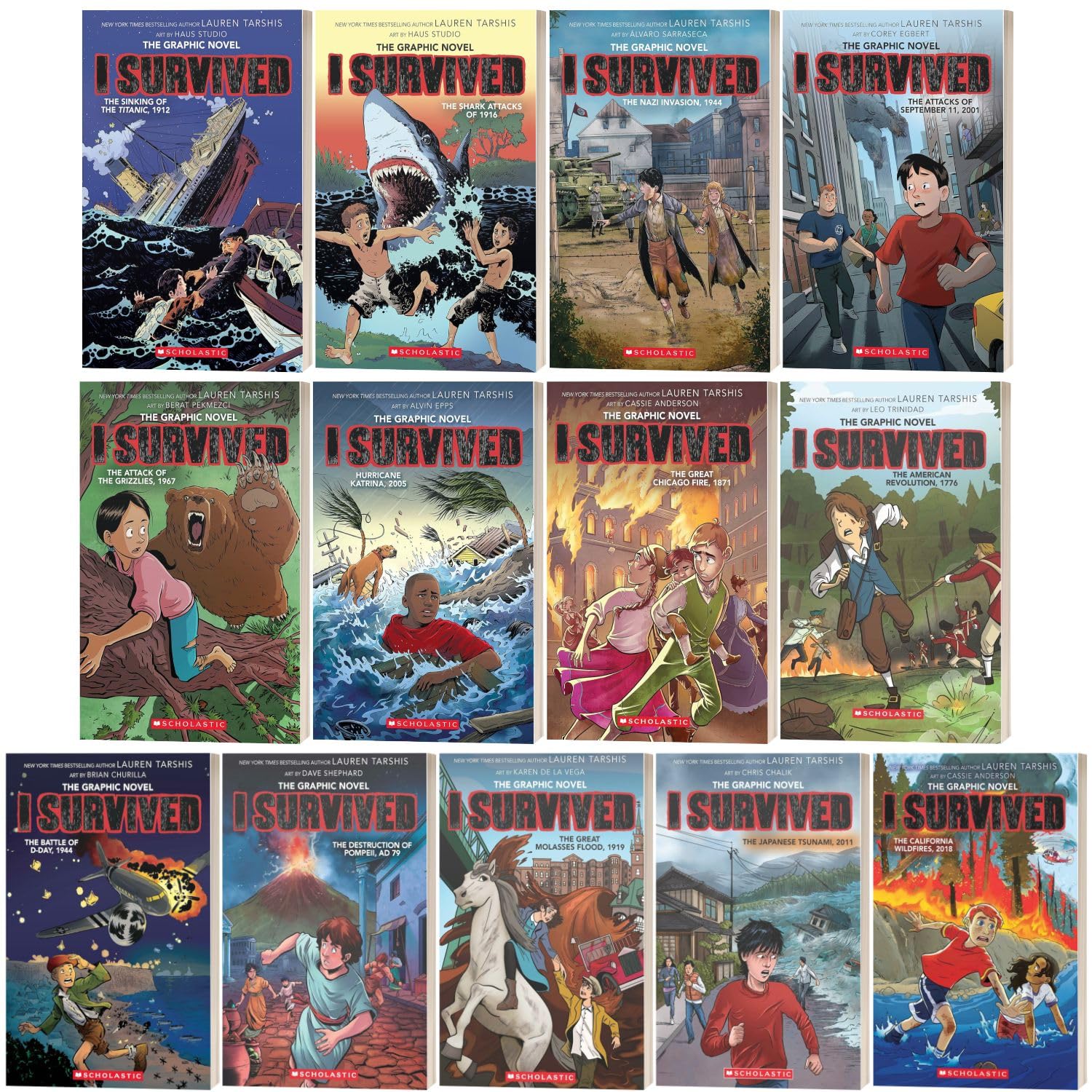 I Survived Series Graphic Novels 1-13 Books Collection Set
