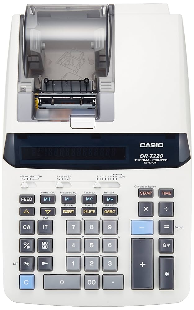 カシオ　プリンター電卓セット Amazon | カシオ プリンター電卓 デスクタイプ 12桁 HR-170RC-BK