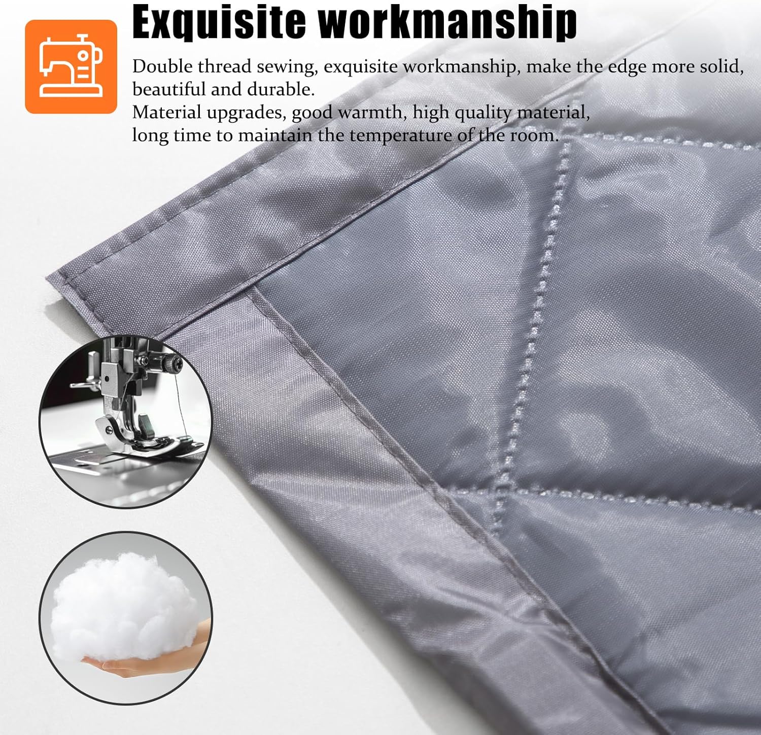 Magnetic Thermal Insulated Door Curtain for Winter Fits Door Size 32" x 80" Temporary Thermal Insulation Door Cover Upgraded Thicker Oxford Cloth Polyester Fiberfill for Doorway(Grey)
