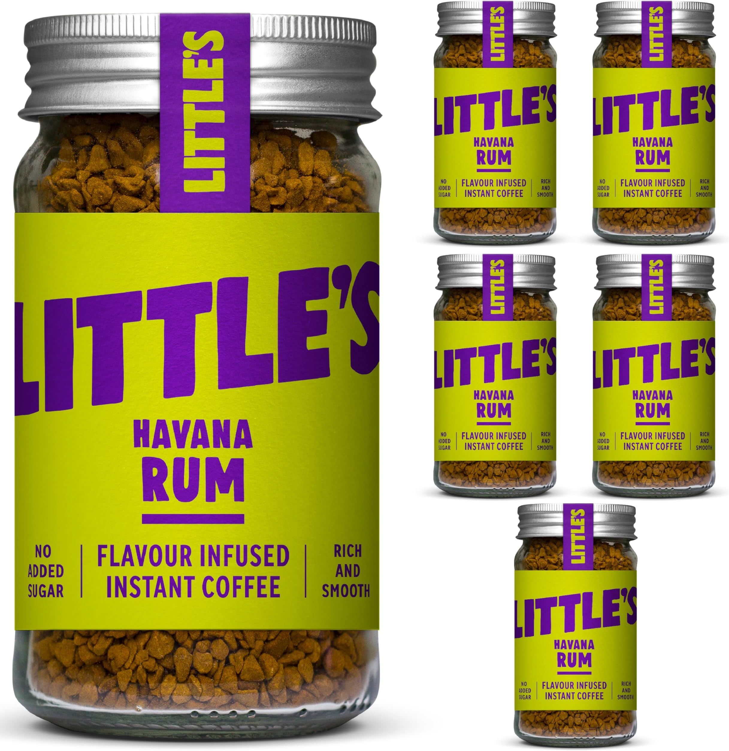 Little's Havana Rum Flavoured Instant Coffee, 6 Pack (50g x 6) - Rich & Smooth Coffee, Infused With Rum Flavour - Vegan Friendly, Low Calories, No Added Sugar