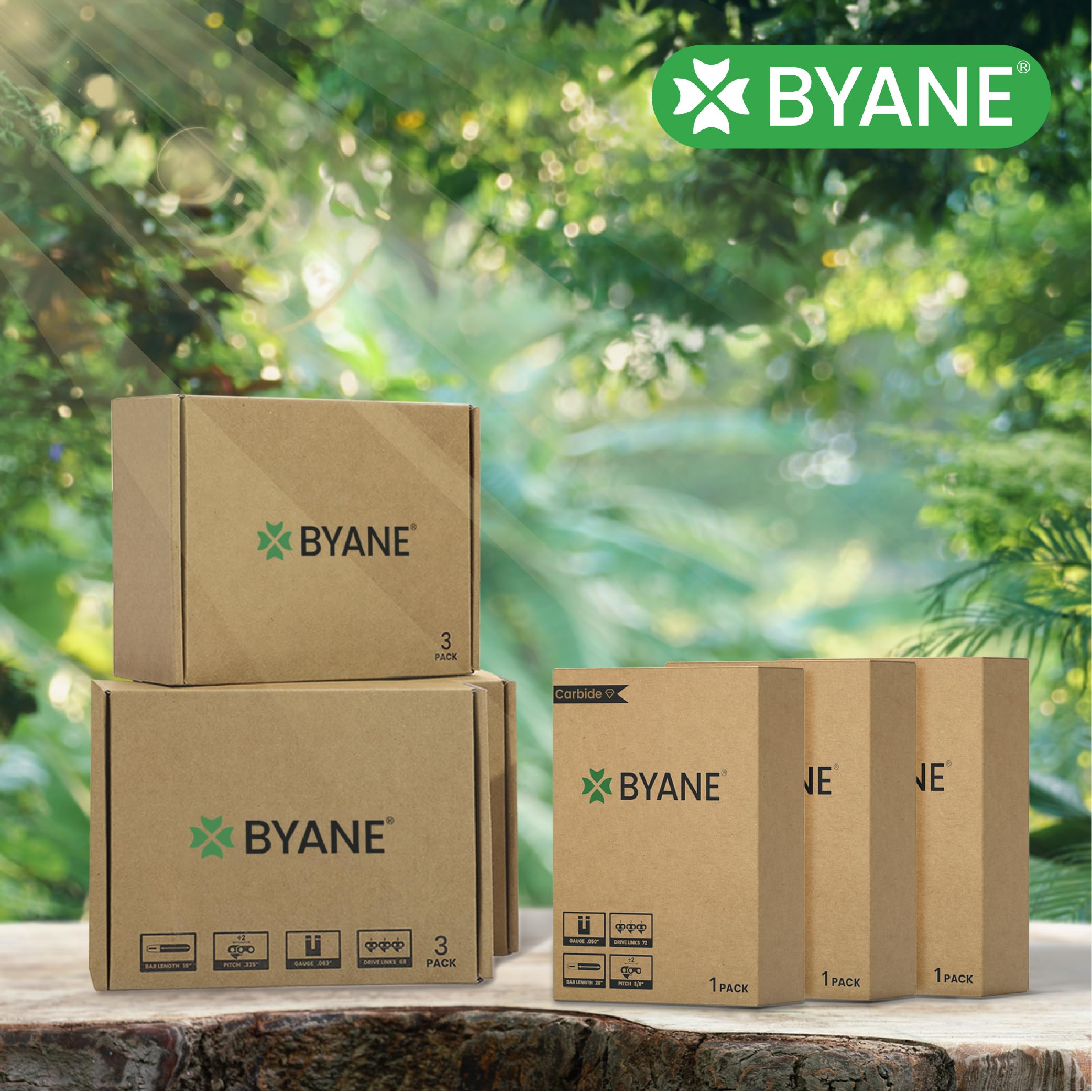 BYANE Catena per motosega in carburo, 45,7 cm, passo 0,63 cm, 68 maglie di trasmissione | Adatto per Stihl MS250, MS251, MS230 e 025 (ricambio per Stihl 26RS68)
