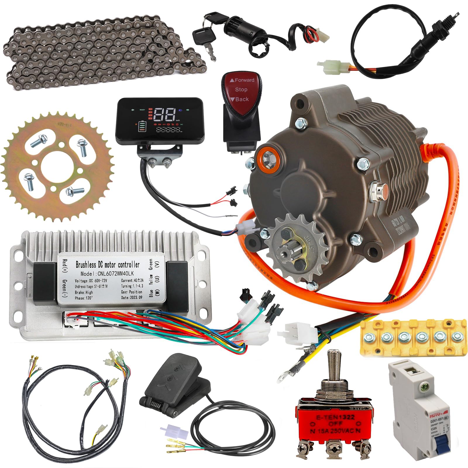 Amazon.com: YC Yier 72V 1000W High-Torque Electric Motor with Amazon.com: YC Yier 72V 1000W High-Torque Electric Motor with