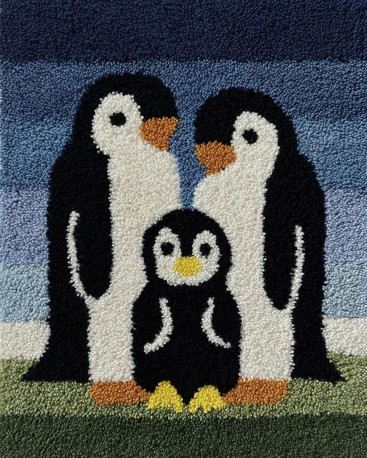 Wallphantom Latch Hook Rug Kits for Adults Beginners,Penguin Family