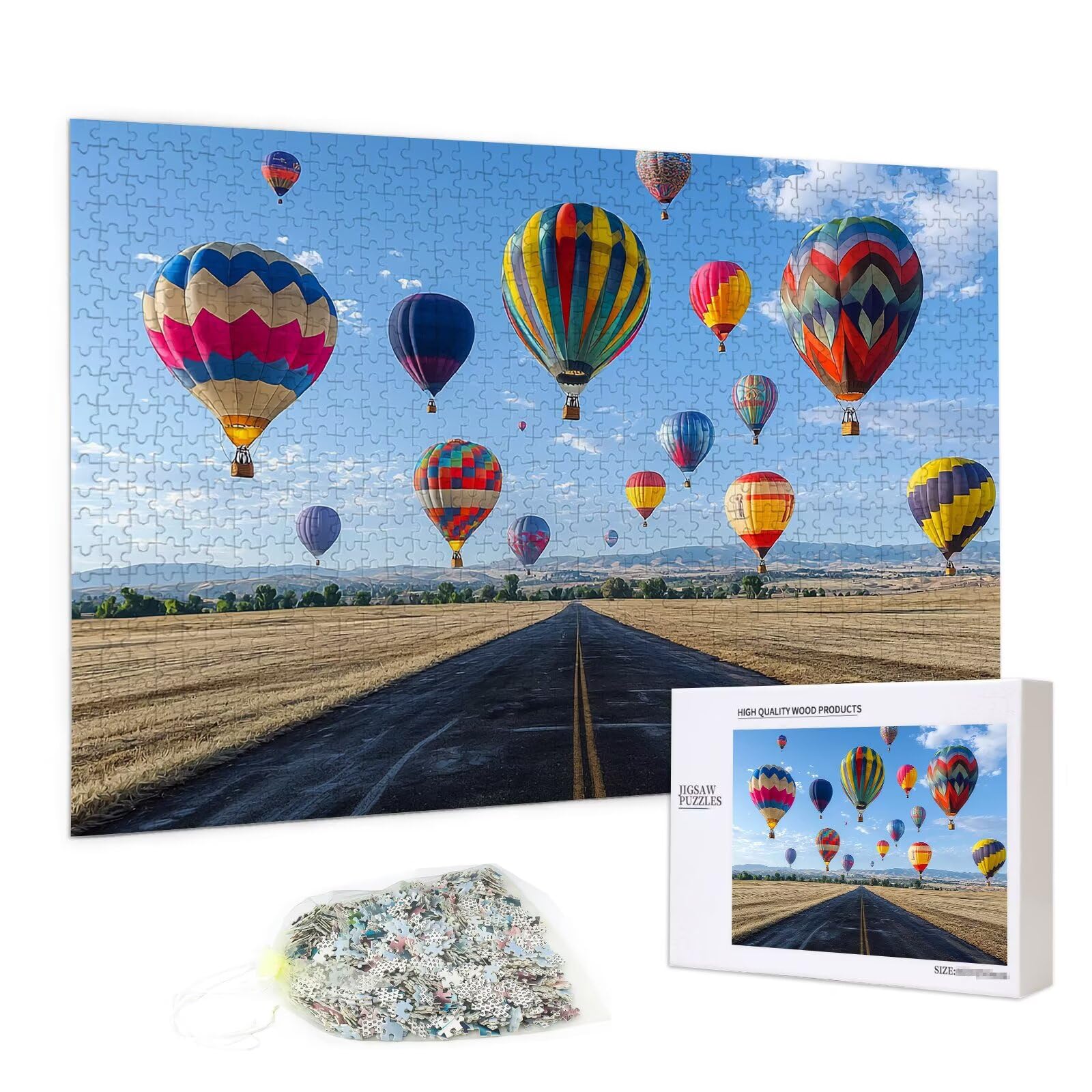 Puzzle 3000 Teile, Heißluftballon Puzzle 3000 Teile Erwachsene, Holzpuzzle Erwachsene, EIN Herausforderndes Rätsel, Puzzlespiele für Die Ganze Familie, Holzpuzzle für Deko Wohnzimmer, Geschenke, A-58