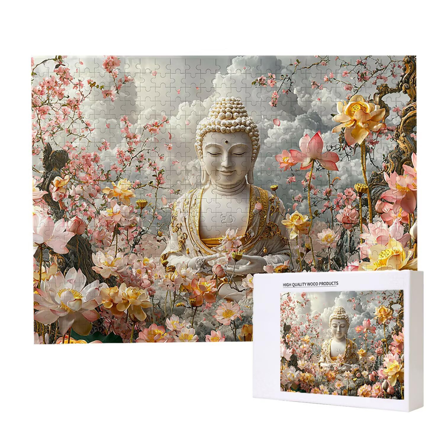 Puzzle 1000 Pieces Puzzle Adults 75x50cm Educational Game Gifts Puzzle for Adults and Children From 14 Years Creative Gift For Relaks - (Flower Zen) t-346