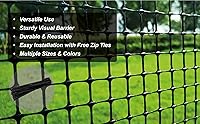 PotatoLife 4x50 ft Black Plastic Garden Netting Mesh - Temporary Fencing, Tree Guards, Deer Poultry Barrier with 50 Zip Ties