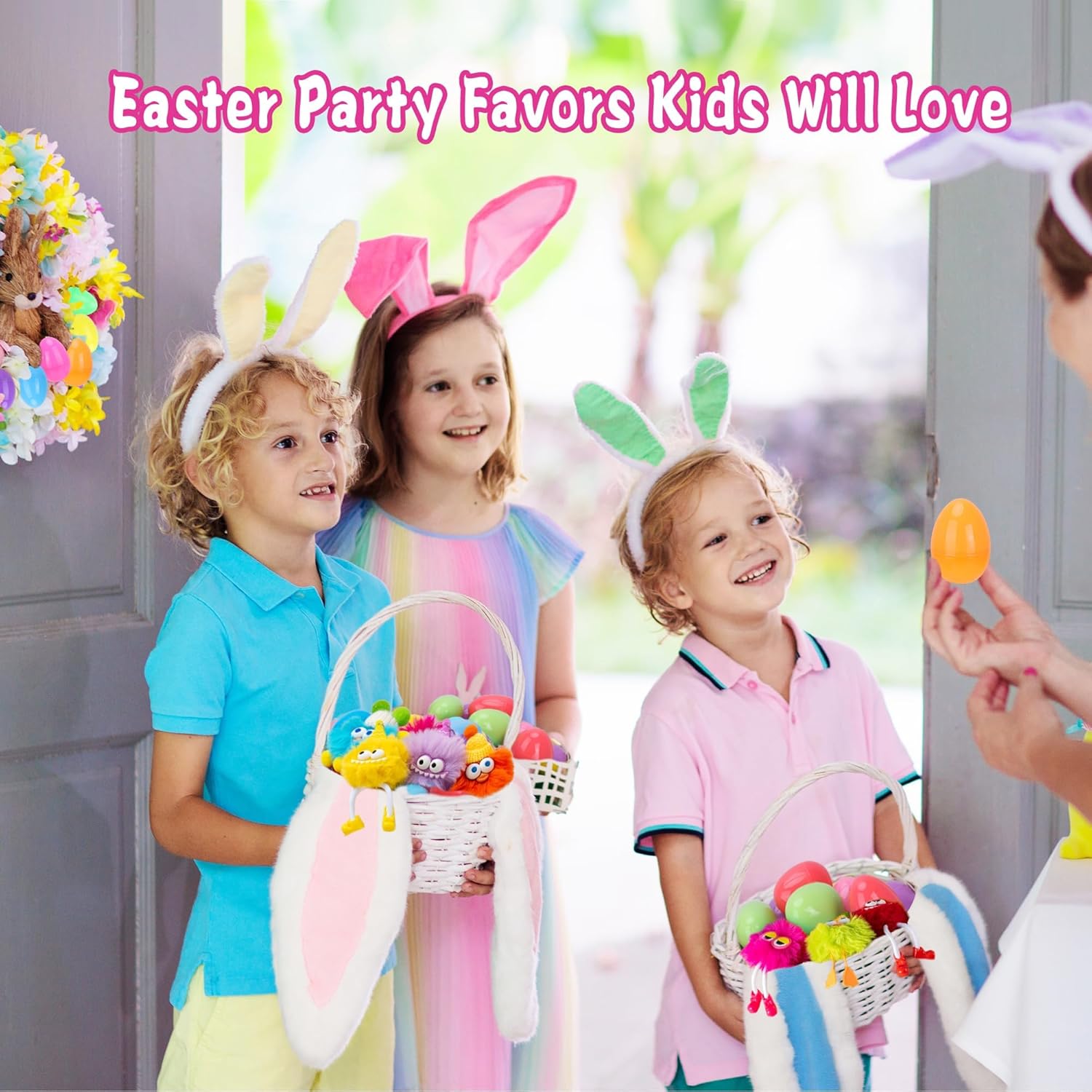 12 Pack Prefilled Easter Eggs With Toys, Monster Plush Keychains for Kids, Non Candy Easter Basket Stuffers, Egg Hunt Party Favors, Classroom Prizes, Goodie Bag Fillers