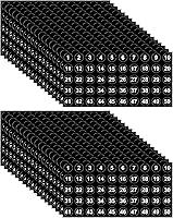 Vista 1 de 50 Sheets 1 to 50 Number Stickers Consecutive Black Vinyl Number Labels 0.4 Inch Self Adhesive Decal for Inventory, Storage, Boxes, Classification
