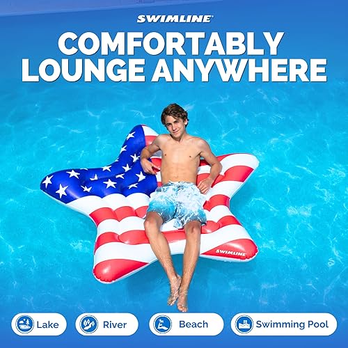 Vista 164 de SWIMLINE Original Pet Pawprint - Flotador de piscina – Tumbona de vinilo duradera para adultos y adolescentes – Divertido flotador de piscina