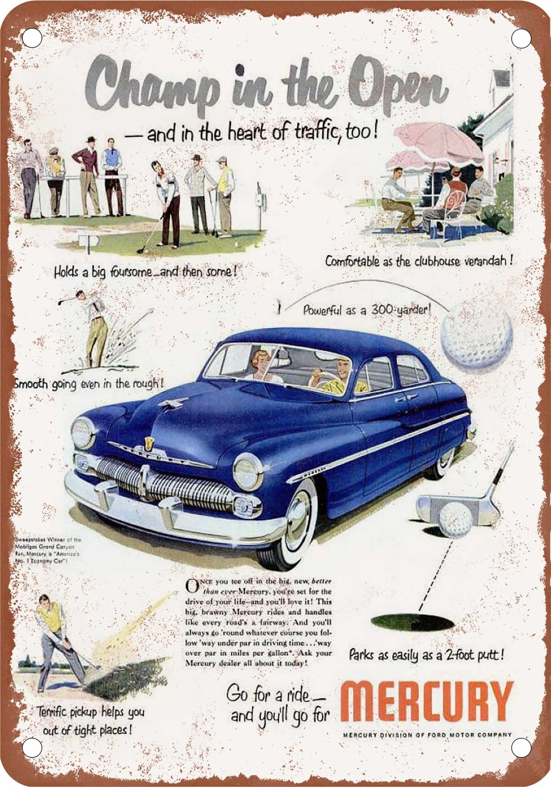 Miaomansenstore Metal Sign - 1950 Mercury Vintage Ad 11 - Old Retro Rusty Look Home Decor