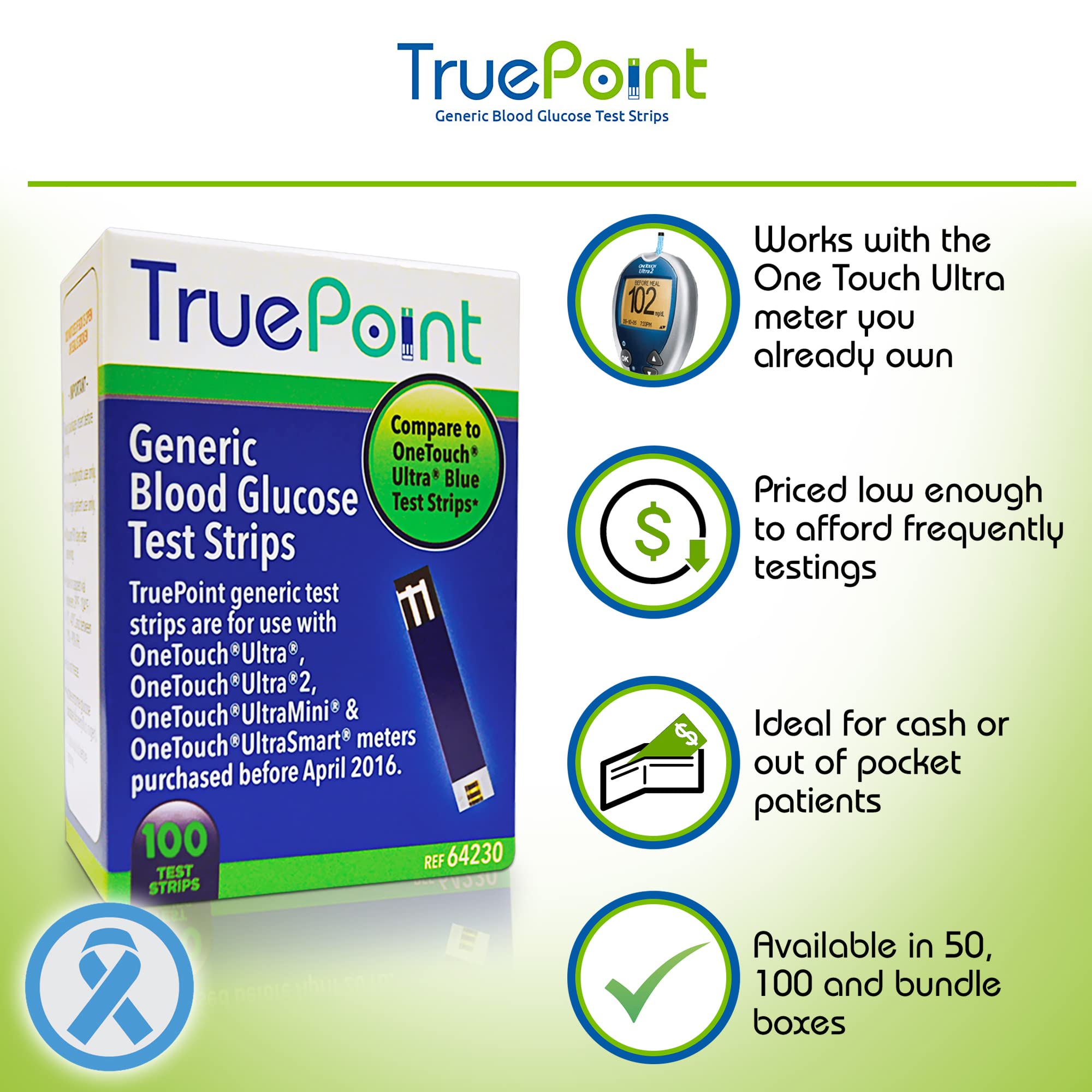 True Point Generic Test Strips 100 Count for Use with One Touch Ultra