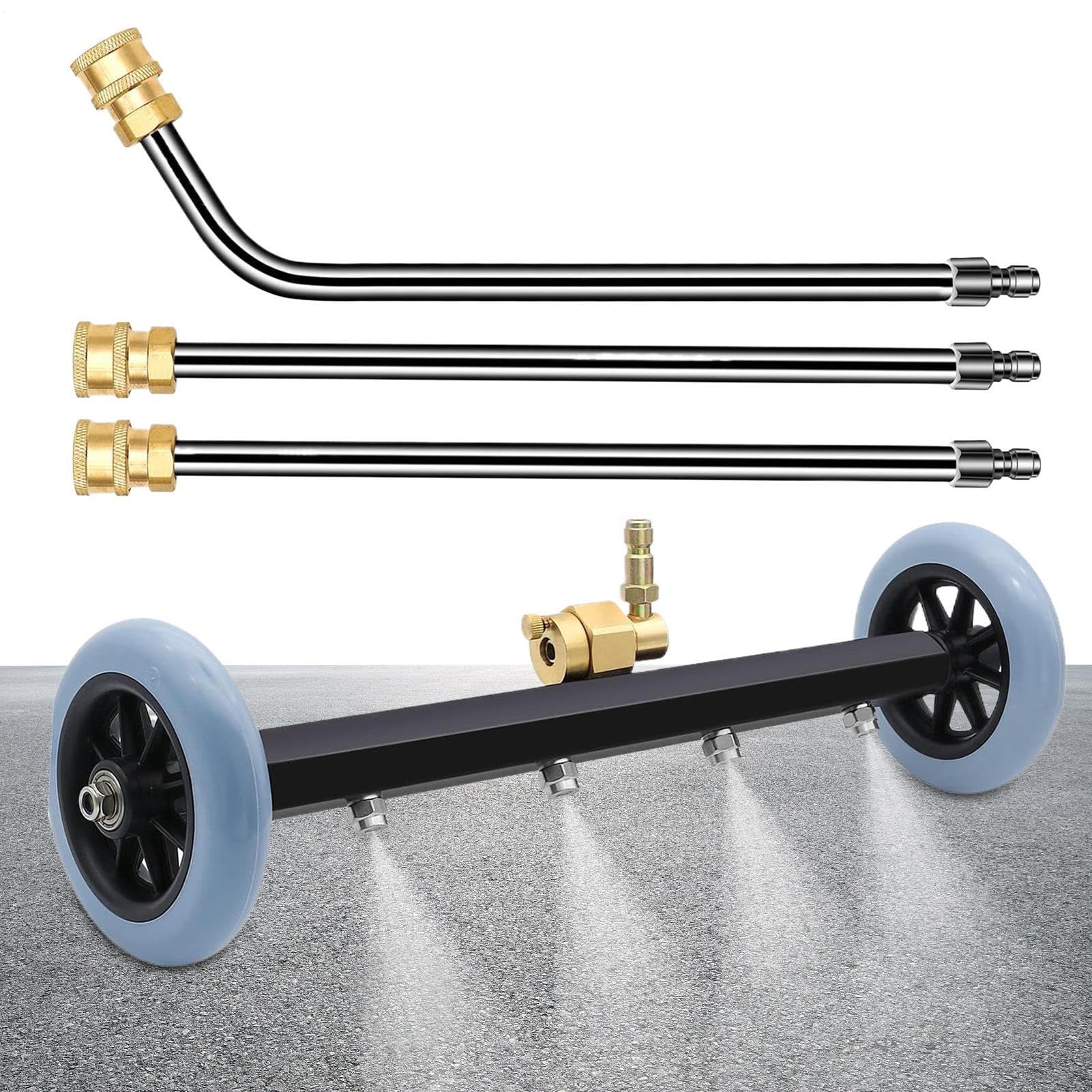Limpieza De Bajos De Coche Limpiador De 276 Bar Con 2 Varillas De Extensión | Rociador Para Chasis 41 Cm Para Plataforma, Marco, Hormigón, Entrada, Suelo y