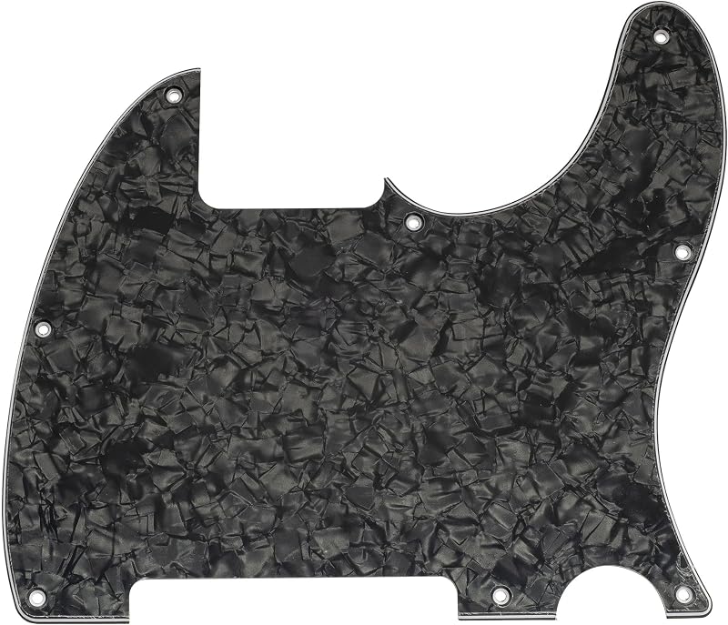 Musiclily Pro 8-Hole Pickguard for Squier Esquire H Guitar 4Ply Black Pearl | for Sonic