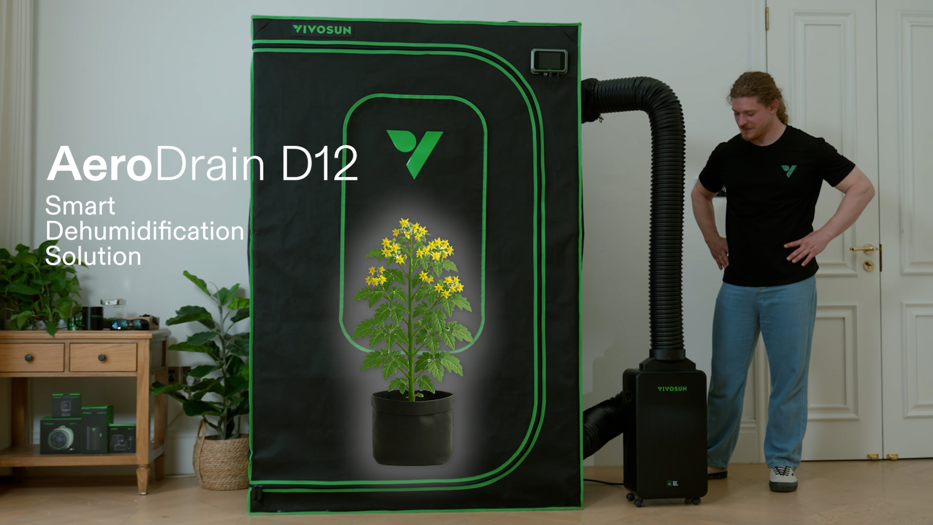VIVOSUN AeroDrain D12 Smart Dehumidifier Up to 12L/day for Grow Tents